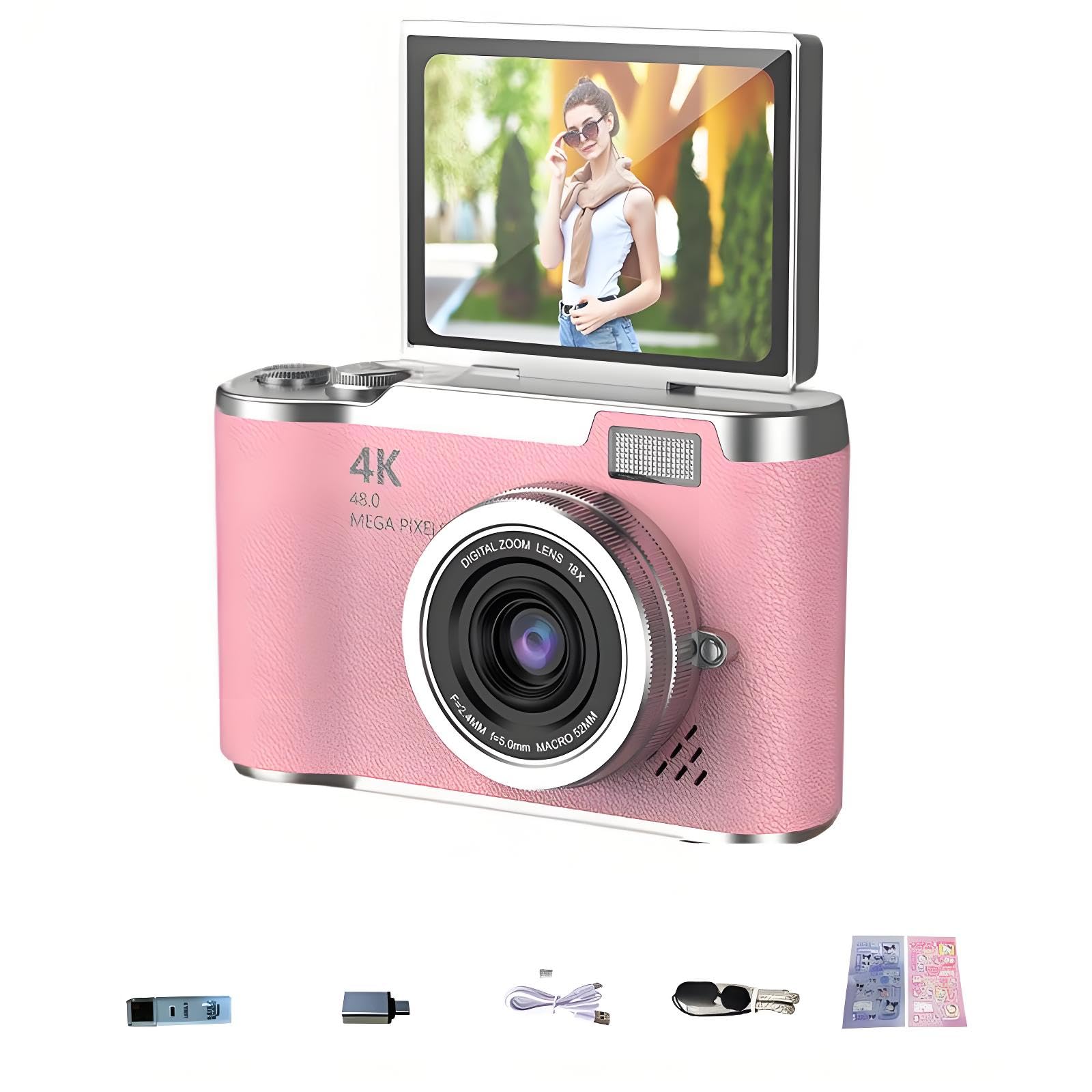 Amazon.co.jp: フリップスクリーン付き4K HDデジタルカメラ、8倍